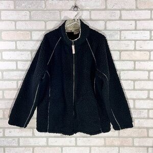 Carbon2cobalt Black Sherpa Zip Front Jacket Size XL